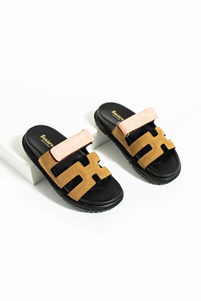 Seniorah Helena Brown Suede Women's Slippers