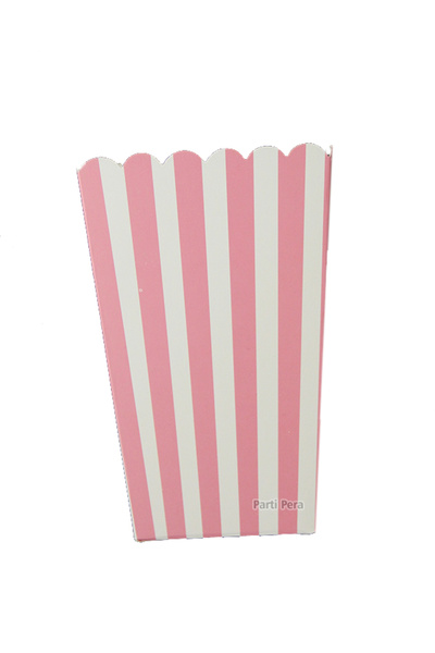 parti pera Pembe Beyaz Çizgili Mısır Kutusu Popcorn 8'li