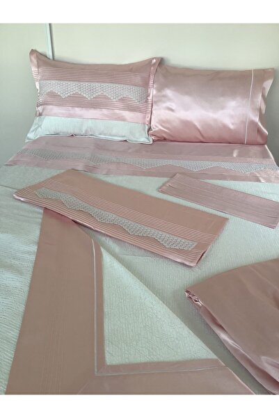 Ardes home Lastikli Çarşaf Ve 4 Yastıklı Dantel Pike Takımı