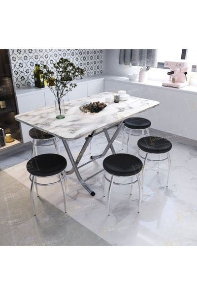 aldagelsin Krom Tabure Mutfak Balkon Teras 6 Adet