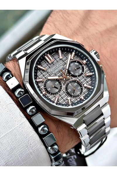 Ferrucci Men's Wristwatch - Function FCF.03372FM.03 Steel Cord