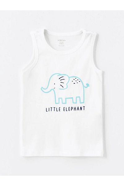 LC Waikiki LCW Baby Baby Boy Pajamas Set with Shorts - Crew Neck, Sleeveless Printed