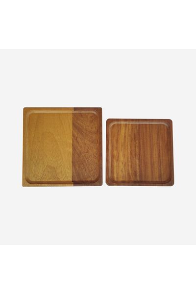 KERRESTE Wooden Square Plate Large Size