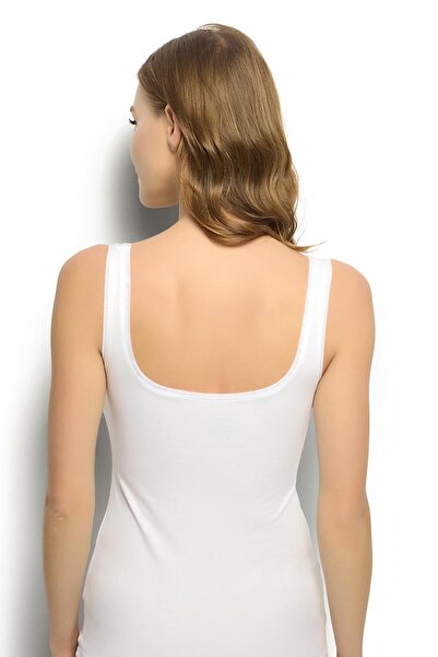 Jiber White Tulle Detailed Women's Undershirt 627