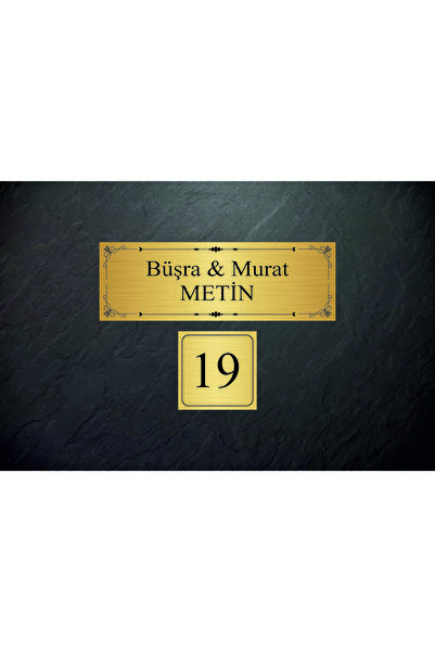 ALFA REKLAM AJANSI DAİRE KAPI İSİMLİĞİİ YENİ MODEL GOLDd METAL ÜZERİ BASKI