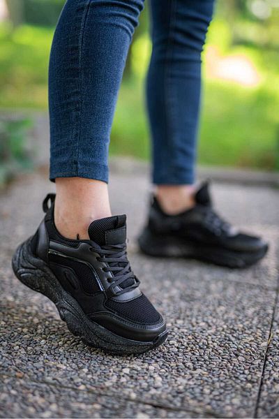 Weynes Black Orthopedic Women's Sneakers - Casual Sports Shoes WSB1004