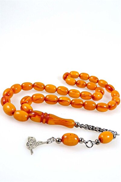 izmirpazarı Mărgele de rugăciune din chihlimbar pudră - Moară portocalie