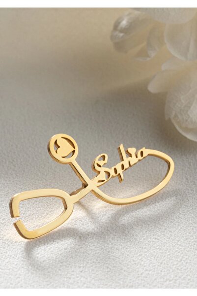 HİRANAZ GÜMÜŞ Steteskop isimli yaka rozeti