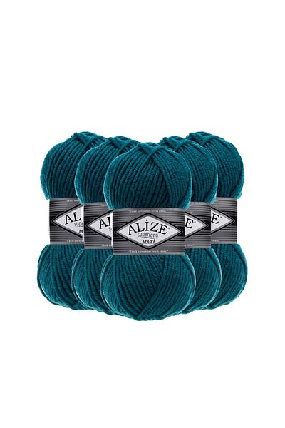 Alize Alize Superlana Maxi 5 τεμάχια πλεκτό χέρι - 212 Petrol Green