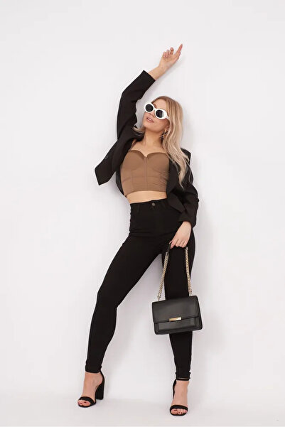 VEGA BUCHA JEANS super crna ne pušta boju visok struk etiketa BUCHA