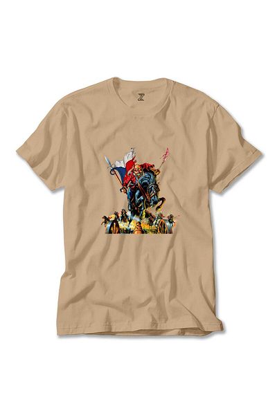 Z zepplin Iron Maiden Warriors - Κρεμ T-Shirt