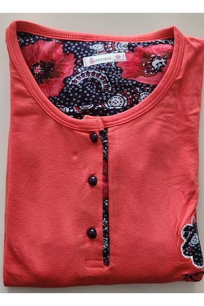 CARMENHOMEWEARs Battal Size Long Sleeve Cotton Pajama Set - 3033