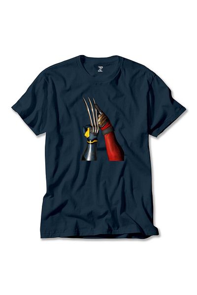 Z zepplin Μπλουζάκι με μοτίβο αφίσας Deadpool Wolverine Navy Blue