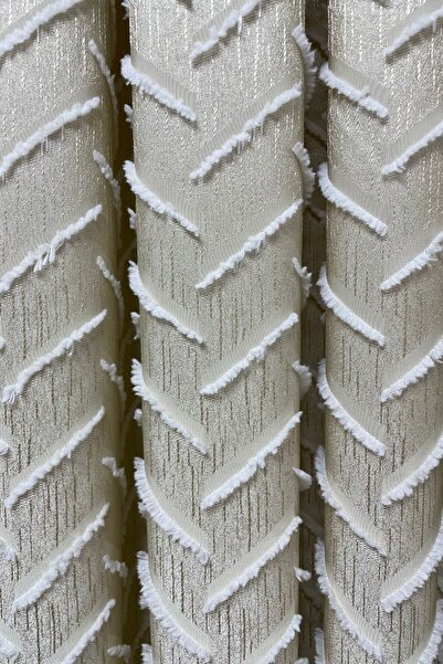 Cortibo Harmony Series - Cream Background Curtain, Tufted, 1 to 2 Sparse Pleats