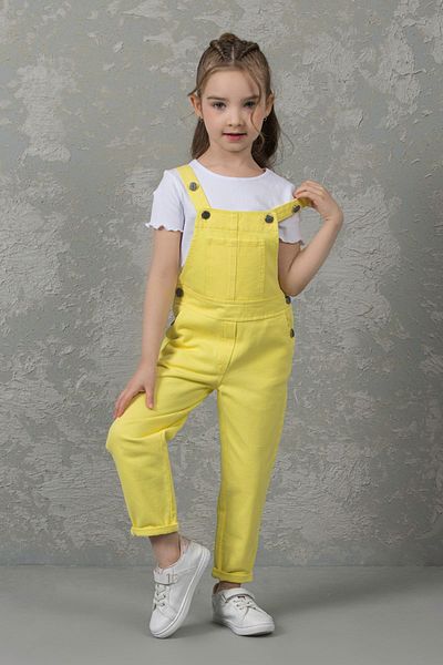 DMB BOYS & GIRLS Salopetă din denim pentru fete din Gabardine - Bumbac și buzunare