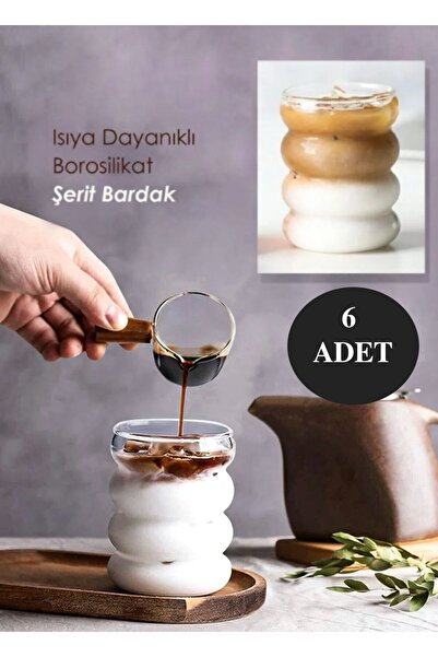MİS KİTCHEN 6 Adet 300 ml Borosilikat Isıya Dayanıklı Bardak | Soğuk Kahve Ve...
