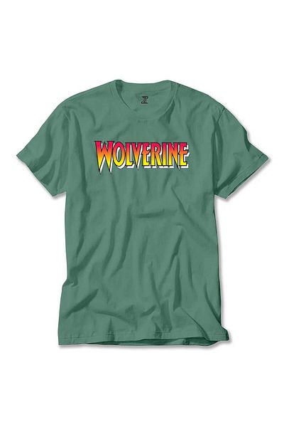 Z zepplin Πράσινο μπλουζάκι με έγχρωμο κείμενο Wolverine
