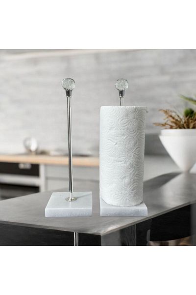 THK STORE Marble Colored Square Napkin Holder Bathroom and Tableware Organizer