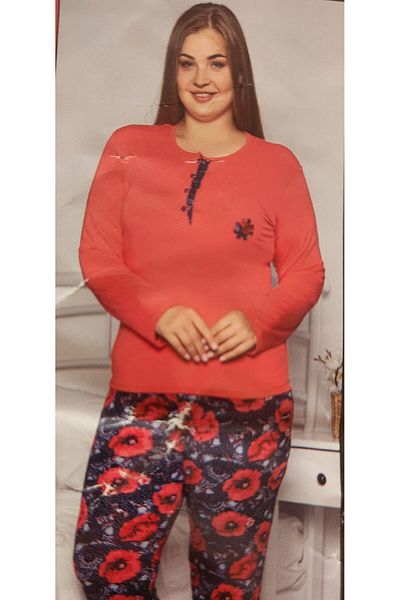 CARMENHOMEWEARs Battal Size Long Sleeve Cotton Pajama Set - 3033