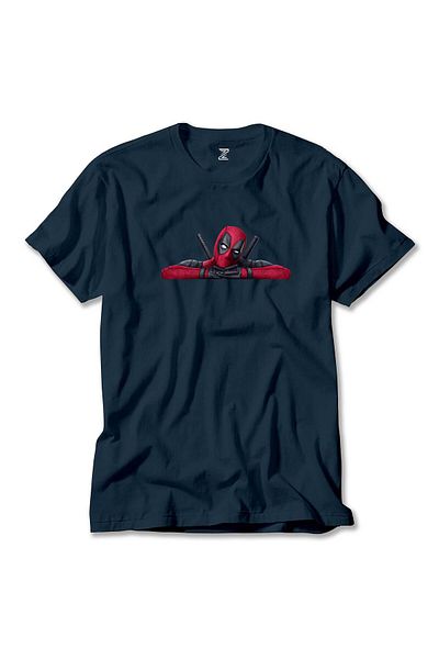 Z zepplin Μπλουζάκι με μοτίβο Deadpool Comics Navy Blue