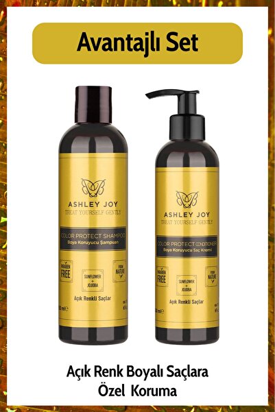 ASHLEY JOY Açık Renk Boyalı Saçlara Özel Jojoba Ve Badem Yağı Içeren Renk Kor...