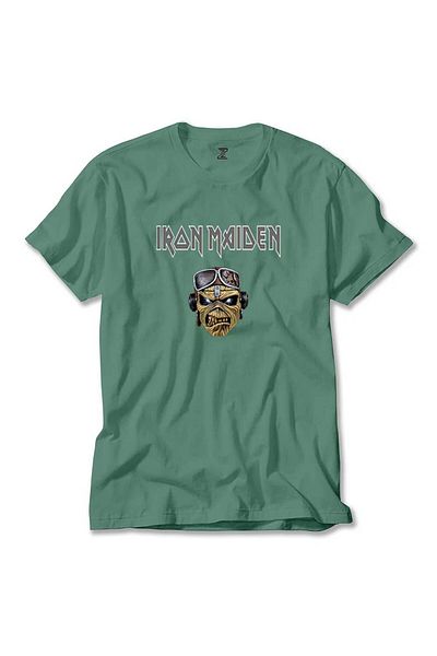 Z zepplin Πράσινο T-shirt Iron Maiden Zombie