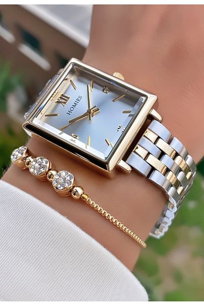Homies Brand Rose Silver Color Waterproof Women's Wristwatch - Bracelet 0850hms011289