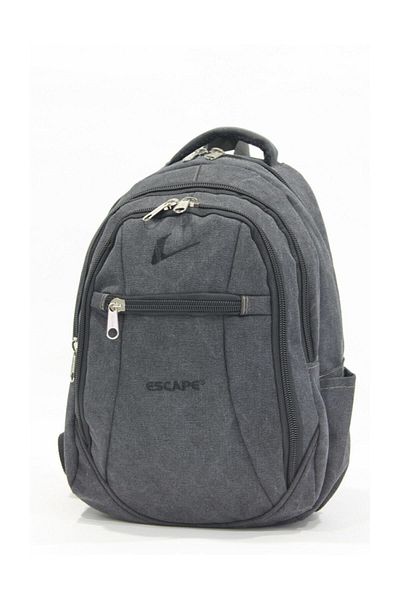 ESCAPE 15.6 Inch Laptop Canvas Fabric Backpack with Compartment 307k Black