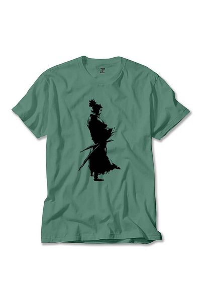Z zepplin Πράσινο μπλουζάκι με πορτραίτο Musashi Samurai