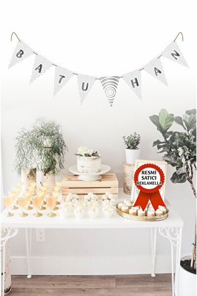 reklamella Model 5 Kişiye Özel İsimli Yazılı Banner Doğum Günü Süsü Flama Bay...