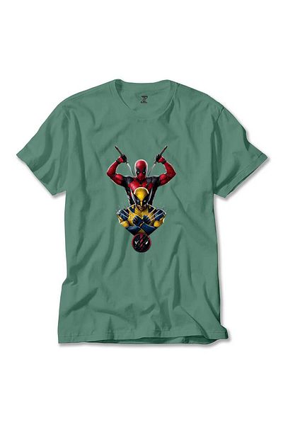 Z zepplin Deadpool Wolverine Warriors - Πράσινο T-shirt
