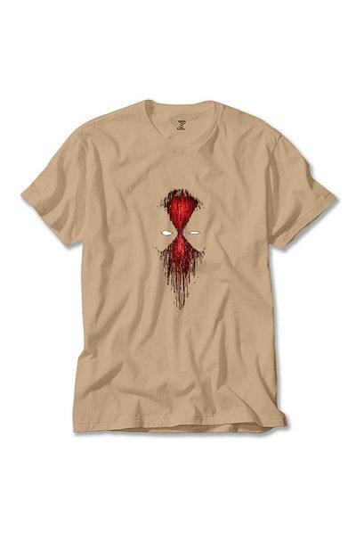 Z zepplin Deadpool Cream T-Shirt - Σχέδιο μάσκας