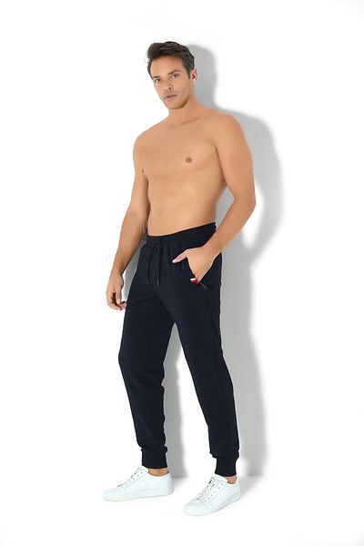 Jiber Pantaloni de sport negri cu două fire pentru bărbați 2056