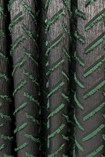 Cortibo Green Harmony Series - Tasseled Background Curtain, 1 to 2 Sparse Pleats