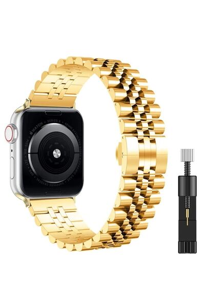PSGT Apple Watch uyumlu 49-45-44-42mm Rolex Metal Kordon