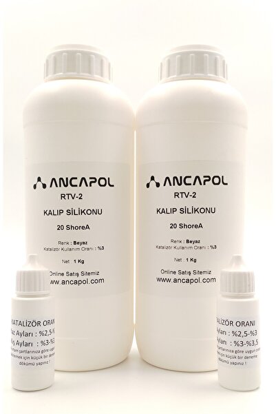 Ancapol Rtv-2 Kalıp Silikonu 1.kalite 20 Shorea Beyaz 2 Kg