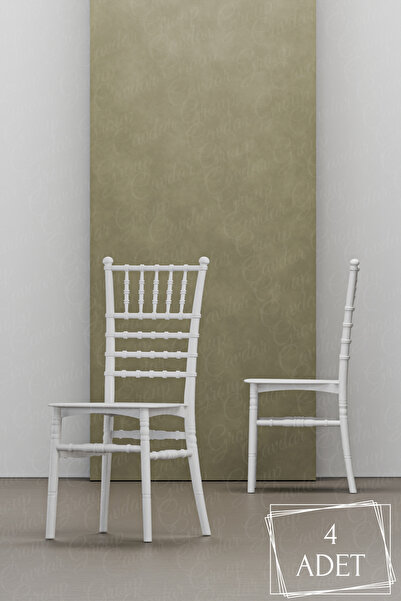 Çavdar Group 4'lü Diamond Kolsuz Sandalye 4 Adet Düğün Sandalyesi Balkon Bahç...