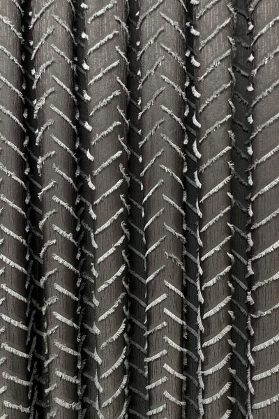 Cortibo Harmony Series Anthracite & Gray Tasseled Background Curtain - 2 Sparse Pleats in 1