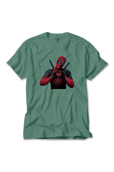 Z zepplin Πράσινο μπλουζάκι Deadpool Love