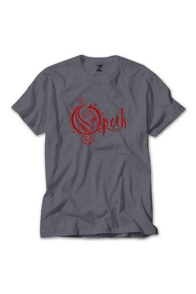 Z zepplin Μπλουζάκι Opeth Red Text Grey