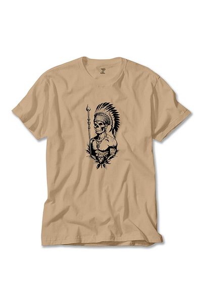 Z zepplin Skull Warriors Cream T-Shirt - Native American