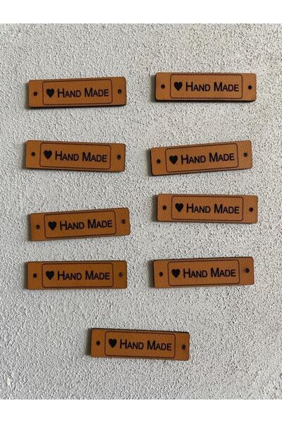 mey OFFICIAL Mey Official Taba Rengi Hand Made Yazılı Suni Deri Etiket 30'lu