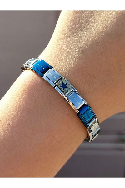 RoseCo00 Italian Charm Steel Combination Bracelet