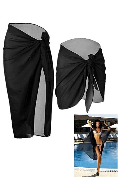 Anastasia Underwear Set pareo de plajă de vară, scurt și lung, din țesătură din tul din jerseu - 66023ST