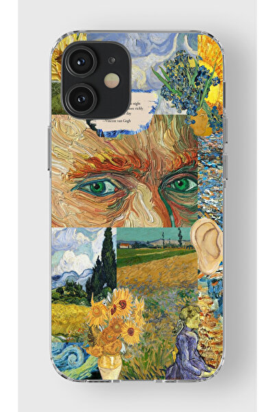 moonset Iphone 12 / 12 Pro Uyumlu Van Gogh Tasarımlı Baskılı Şeffaf Telefon K...