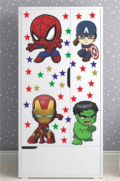 Sepet Yıldızı Autocolant de perete pentru camera copiilor Avengers Baby Heroes
