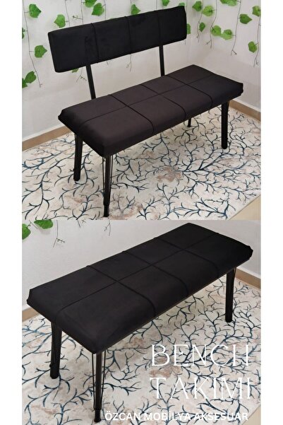ÖZCAN METAL Siyah Özel Tasarım Metal Ayaklı Bench Mutfak Salon Antre Yatak Od...