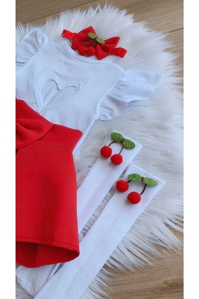Kokosh kidss Children's Red Cherry Skirt Set