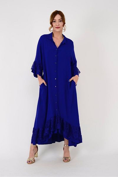 Rabiossa ROCHIE LUNGĂ DETALIE DANTELĂ AUTHENTICĂ DE FEMEI
