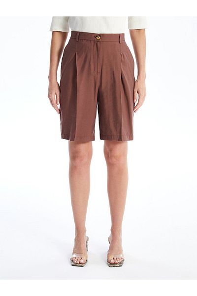 LC Waikiki Lcwaikiki Klassische braune Damen-Shorts – bequeme Passform